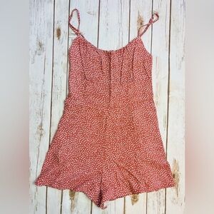 Abercrombie & Fitch Rust Pink Polkadot Tank Romper Size S Small